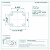 Top plate bolt pattern drawing, ["4\" x 4-1/2\""] plate, slotted bolt holes