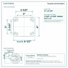 Top plate bolt pattern drawing, ["4\" x 4-1/2\""] plate, slotted bolt holes