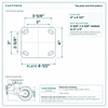 Top plate bolt pattern drawing, ["4\" x 4-1/2\""] plate, slotted bolt holes