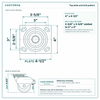 Top plate bolt pattern drawing, ["4\" x 4-1/2\""] plate, slotted bolt holes