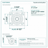 Top plate bolt pattern drawing, ["4\" x 4-1/2\""] plate, slotted bolt holes