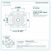 Top plate bolt pattern drawing, ["4\" x 4-1/2\""] plate, slotted bolt holes