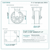 5 x 2 in steel rigid caster reference drawing, side, front and top plate views with dimensions