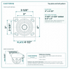 Top plate bolt pattern drawing, ["4\" x 4-1/2\""] plate, slotted bolt holes