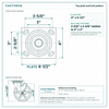Top plate bolt pattern drawing, ["4\" x 4-1/2\""] plate, slotted bolt holes