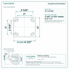 Top plate bolt pattern drawing, ["4\" x 4-1/2\""] plate, slotted bolt holes