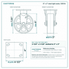 6 x 2 in steel rigid caster reference drawing, side, front and top plate views with dimensions