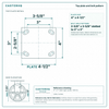 Top plate bolt pattern drawing, ["4\" x 4-1/2\""] plate, slotted bolt holes