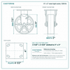 6 x 2 in steel rigid caster reference drawing, side, front and top plate views with dimensions