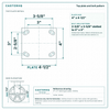 Top plate bolt pattern drawing, ["4\" x 4-1/2\""] plate, slotted bolt holes