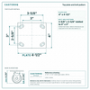 Top plate bolt pattern drawing, ["4\" x 4-1/2\""] plate, slotted bolt holes