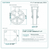 8 x 2 in steel rigid caster reference drawing, side, front and top plate views with dimensions