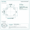 Top plate bolt pattern drawing, ["4\" x 4-1/2\""] plate, slotted bolt holes