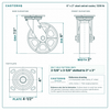 6 x 2 in steel swivel caster reference drawing, side, front and top plate views with dimensions