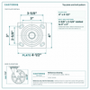 Top plate bolt pattern drawing, ["4\" x 4-1/2\""] plate, slotted bolt holes