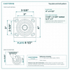 Top plate bolt pattern drawing, ["4\" x 4-1/2\""] plate, slotted bolt holes