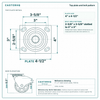 Top plate bolt pattern drawing, ["4\" x 4-1/2\""] plate, slotted bolt holes