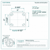 Top plate bolt pattern drawing, ["4\" x 4-1/2\""] plate, slotted bolt holes