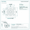Top plate bolt pattern drawing, ["4\" x 4-1/2\""] plate, slotted bolt holes