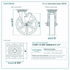 8 x 2 in steel swivel caster reference drawing, side, front and top plate views with dimensions