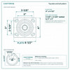 Top plate bolt pattern drawing, ["4\" x 4-1/2\""] plate, slotted bolt holes