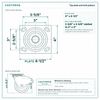 Top plate bolt pattern drawing, ["4\" x 4-1/2\""] plate, slotted bolt holes
