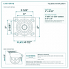 Top plate bolt pattern drawing, ["4\" x 4-1/2\""] plate, slotted bolt holes