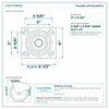 Top plate bolt pattern drawing, ["4\" x 4-1/2\""] plate, slotted bolt holes