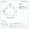 Top plate bolt pattern drawing, ["4\" x 4-1/2\""] plate, slotted bolt holes