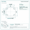 Top plate bolt pattern drawing, ["4\" x 4-1/2\""] plate, slotted bolt holes
