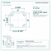 Top plate bolt pattern drawing, ["4\" x 4-1/2\""] plate, slotted bolt holes