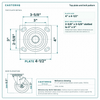 Top plate bolt pattern drawing, ["4\" x 4-1/2\""] plate, slotted bolt holes