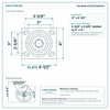 Top plate bolt pattern drawing, ["4\" x 4-1/2\""] plate, slotted bolt holes