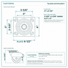 Top plate bolt pattern drawing, ["4\" x 4-1/2\""] plate, slotted bolt holes