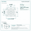 Top plate bolt pattern drawing, ["4\" x 4-1/2\""] plate, slotted bolt holes