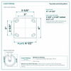 Top plate bolt pattern drawing, ["4\" x 4-1/2\""] plate, slotted bolt holes