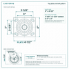 Top plate bolt pattern drawing, ["4\" x 4-1/2\""] plate, slotted bolt holes