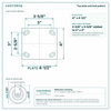 Top plate bolt pattern drawing, ["4\" x 4-1/2\""] plate, slotted bolt holes
