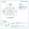 Top plate bolt pattern drawing, ["4\" x 4-1/2\""] plate, slotted bolt holes