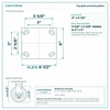 Top plate bolt pattern drawing, ["4\" x 4-1/2\""] plate, slotted bolt holes