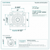 Top plate bolt pattern drawing, ["4\" x 4-1/2\""] plate, slotted bolt holes