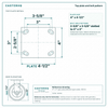 Top plate bolt pattern drawing, ["4\" x 4-1/2\""] plate, slotted bolt holes
