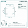 Top plate bolt pattern drawing, ["4\" x 4-1/2\""] plate, slotted bolt holes