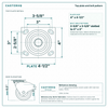 Top plate bolt pattern drawing, ["4\" x 4-1/2\""] plate, slotted bolt holes