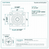 Top plate bolt pattern drawing, ["4\" x 4-1/2\""] plate, slotted bolt holes