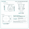 3-1/4 x 1-1/2 in phenolic rigid caster reference drawing, side, front and top plate views with dimensions