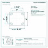 Top plate bolt pattern drawing, ["4\" x 4-1/2\""] plate, slotted bolt holes