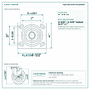 Top plate bolt pattern drawing, ["4\" x 4-1/2\""] plate, slotted bolt holes
