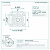 Top plate bolt pattern drawing, ["4\" x 4-1/2\""] plate, slotted bolt holes