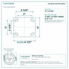 Top plate bolt pattern drawing, ["4\" x 4-1/2\""] plate, slotted bolt holes